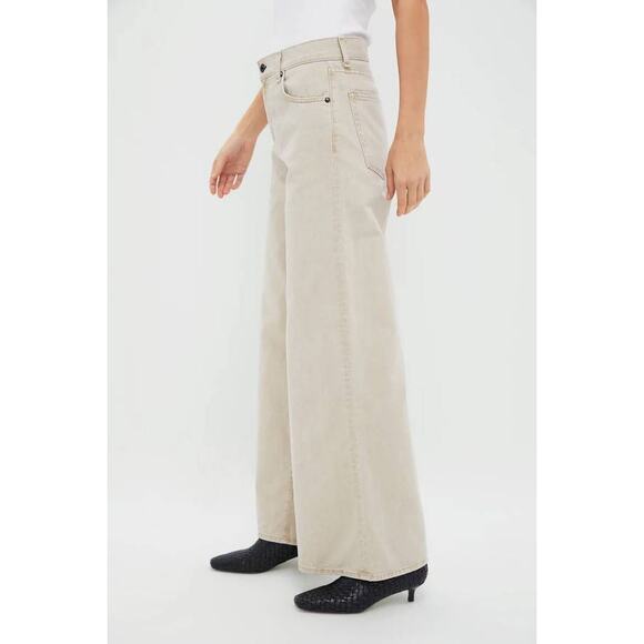 ASKK NY Atomic Wide Leg Jean in Ecru 27 - Picture 3 of 5